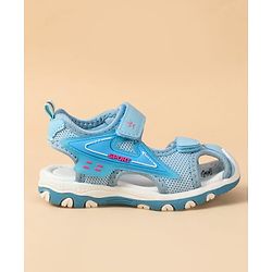 Cute Walk by Babyhug Velcro Closure Text Applique Sandal - Light Blue