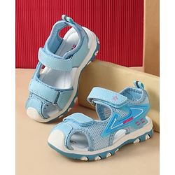 Cute Walk by Babyhug Velcro Closure Text Applique Sandal - Light Blue
