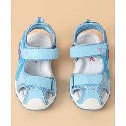 Cute Walk by Babyhug Velcro Closure Text Applique Sandal - Light Blue