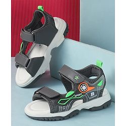 Cute Walk by Babyhug Solid Sandals - Grey