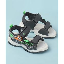 Cute Walk by Babyhug Solid Sandals - Grey