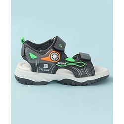Cute Walk by Babyhug Solid Sandals - Grey