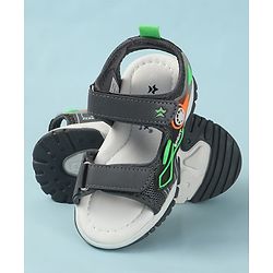Cute Walk by Babyhug Solid Sandals - Grey
