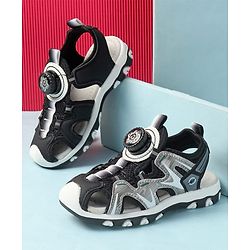 Cute Walk by Babyhug Velcro Closure Solid Sandals - Black