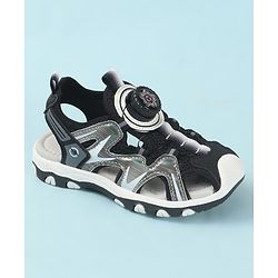 Cute Walk by Babyhug Velcro Closure Solid Sandals - Black