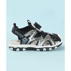 Cute Walk by Babyhug Velcro Closure Solid Sandals - Black