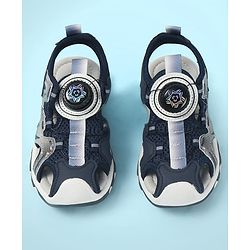 Cute Walk by Babyhug Velcro Closure Solid Sandals - Black