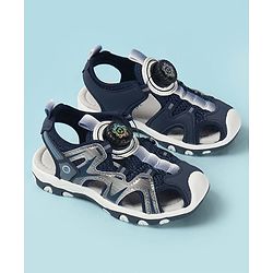 Cute Walk by Babyhug Velcro Closure Solid Sandals - Black