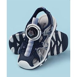 Cute Walk by Babyhug Velcro Closure Solid Sandals - Navy Blue
