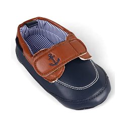 Cute Walk by Babyhug Velcro Closure Nautical Theme Embroidered Booties - Navy Blue