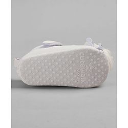 Cute Walk by Babyhug Velcro Closure Booties With Floral Applique - White