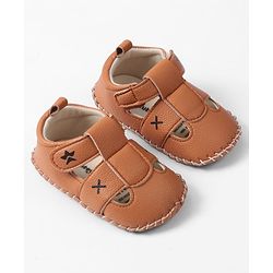 Cute Walk by Babyhug Velcro Closure Booties - Brown