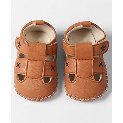 Cute Walk by Babyhug Velcro Closure Booties - Brown