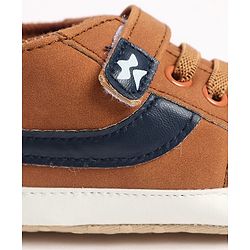 Cute Walk by Babyhug Velcro Closure Solid Booties - Tan
