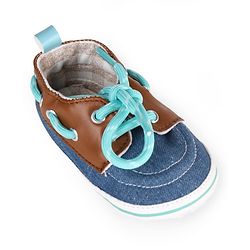 Cute Walk by Babyhug Lace Up Solid Booties - Navy Blue