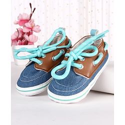 Cute Walk by Babyhug Lace Up Solid Booties - Navy Blue