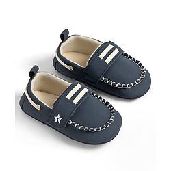 Cute Walk by Babyhug Velcro Closure Solid Booties - Blue