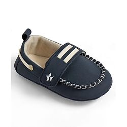Cute Walk by Babyhug Velcro Closure Solid Booties - Blue