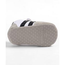 Cute Walk by Babyhug Velcro Closure Striped Booties - Grey