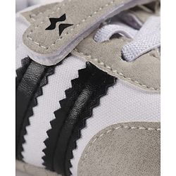 Cute Walk by Babyhug Velcro Closure Striped Booties - Grey