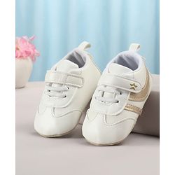 Cute Walk by Babyhug Velcro Closure Solid Booties - Golden