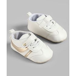 Cute Walk by Babyhug Velcro Closure Solid Booties - Golden