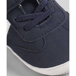 Cute Walk by Babyhug Velcro Closure Solid Booties - Navy Blue