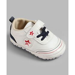 Cute Walk by Babyhug Velcro Closure Solid Booties - White