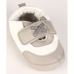 Cute Walk by Babyhug Velcro Closure Solid Booties - Grey