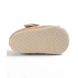 Cute Walk by Babyhug Velcro Closure Embroidered Booties With Floral Applique - Pink