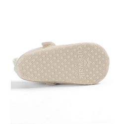 Cute Walk by Babyhug Velcro Closure Butterfly Applique Sequinned Booties With Glitter - Pink