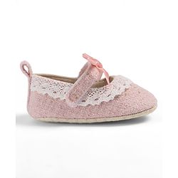 Cute Walk by Babyhug Velcro Closure Booties With Lace Detailing - Pink