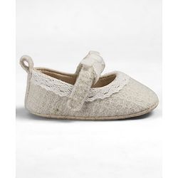 Cute Walk by Babyhug Velcro Closure Booties With Lace Detailing - White