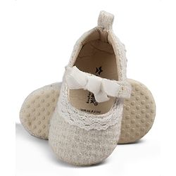 Cute Walk by Babyhug Velcro Closure Booties With Lace Detailing - White
