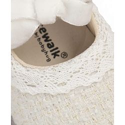 Cute Walk by Babyhug Velcro Closure Booties With Lace Detailing - White