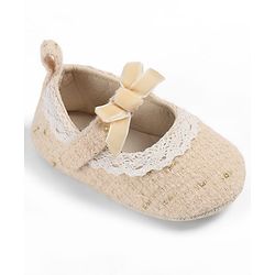 Cute Walk by Babyhug Velcro Closure Booties With Lace Detailing - White