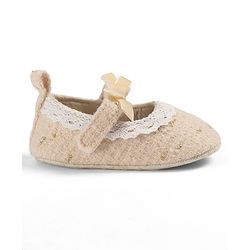 Cute Walk by Babyhug Velcro Closure Booties With Lace Detailing - White