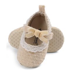 Cute Walk by Babyhug Velcro Closure Booties With Lace Detailing - White