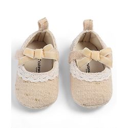 Cute Walk by Babyhug Velcro Closure Booties With Lace Detailing - White
