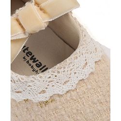 Cute Walk by Babyhug Velcro Closure Booties With Lace Detailing - White