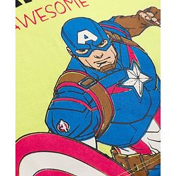 Babyhug Marvel Cotton Single Jersey Knit Half Sleeves T-Shirt with Captain America Graphic- Light Green