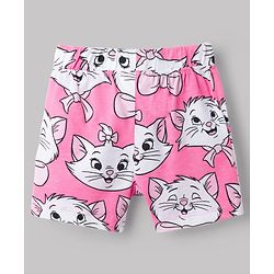 Babyhug Disney Single Jersey Knit Half Sleeves T-Shirt & Shorts Night Suit With Marie Graphics - Multicolor
