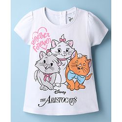 Babyhug Disney Single Jersey Knit Half Sleeves T-Shirt & Shorts Night Suit With Marie Graphics - Multicolor
