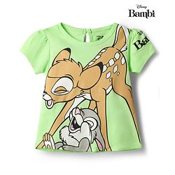 Babyhug Disney Single Jersey Knit Half Sleeve T-Shirt with Bambi Graphics Green 3-6 Months