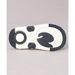 Cute Walk by Babyhug Sandals with Polka Dot Print & Floral Applique - Blue