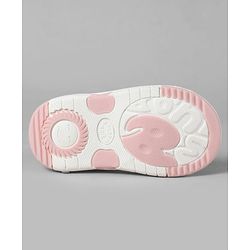 Cute Walk by Babyhug Sandals with Polka Dot Print & Floral Applique - Blue