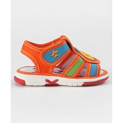 Cute Walk by Babyhug Velcro Closure Sandals with Pineapple Applique - Orange
