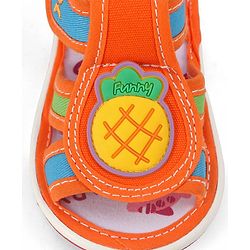 Cute Walk by Babyhug Velcro Closure Sandals with Pineapple Applique - Orange