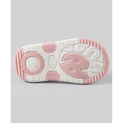Cute Walk by Babyhug Velcro Closure Printed Sandal With Butterfly Applique - Pink