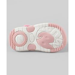 Cute Walk by Babyhug Velcro Closure Printed Sandal With Floral Applique - Pink